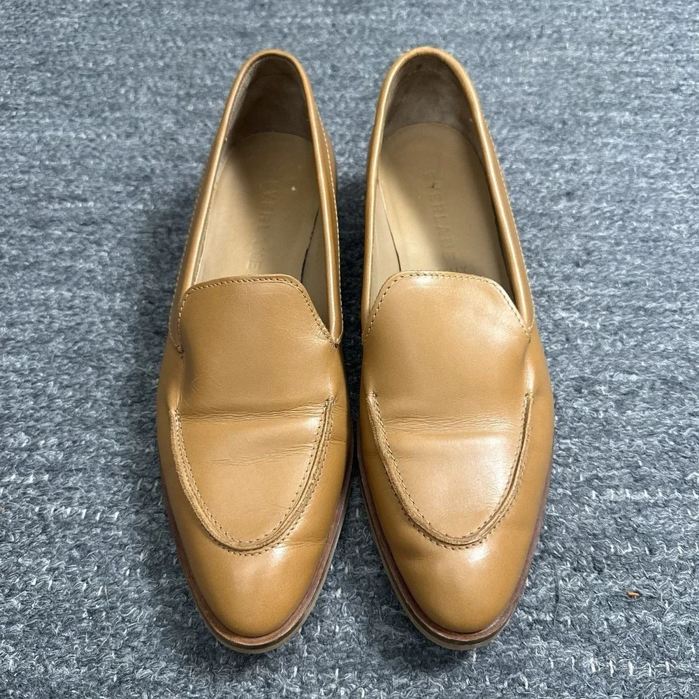 Everlane Loafers Women 9 Brown Leather Pointed Toe Slip On Italy Classic Modern - Picture 9 of 14